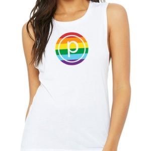 Pure Barre Circle P Rainbow tank